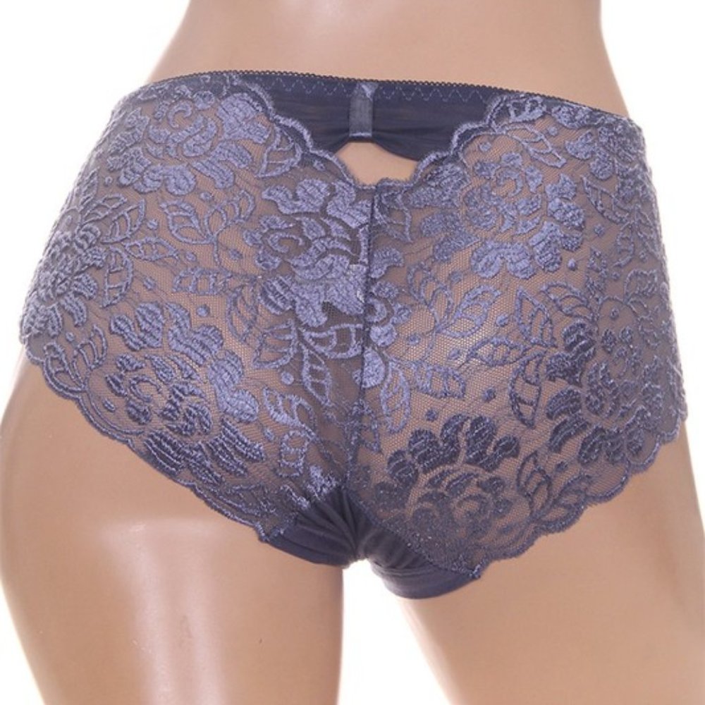 Lace Detail Panty in Navy